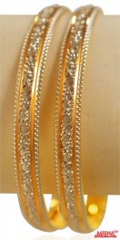 22K Gold And Rhodium Bangles (1 Pc)