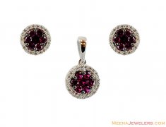 18k Diamond Pendan tEarring Set ( Diamond Pendant Sets )