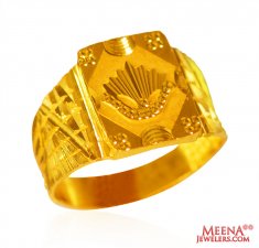 22 Kt Gold Mens Initial  Ring ( Mens Gold Ring )