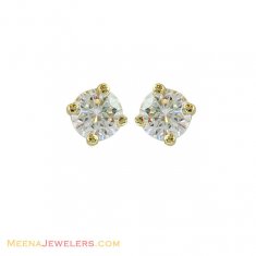 18k Solitaire Diamond Earrings 