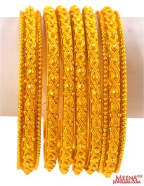 22K Gold Bangles Set(6 pcs)