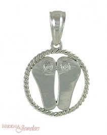 18Kt White Gold Paduka ( Ganesh, Laxmi and other God Pendants )