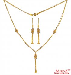 22K Gold Two Tone Necklace Set