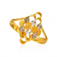 22k Gold Two Tone Ladies Ring