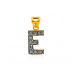 22Kt Gold Pendant with Initial(E) ( Initial Pendants )