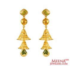 22k Gold Hanging Earrings  ( 22Kt Gold Fancy Earrings )