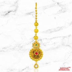 22Kt Gold Antique Maang Tikka