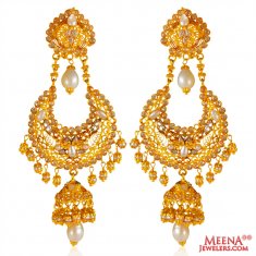 22K Chand Bali Gold Earrings ( Long Earrings )