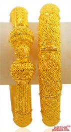 22 Karat Gold Pipe Style Kada 2pc ( Kadas )