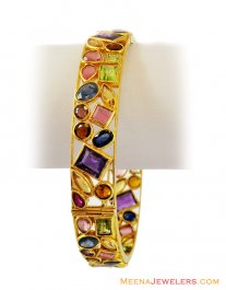 22Kt Bangle With Precious Stones ( Precious Stone Bangles )