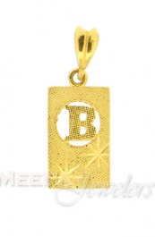 22Kt Initial Pendant (B)