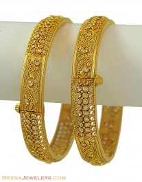 22K Designer Kadas (2 pcs) ( Antique Bangles )