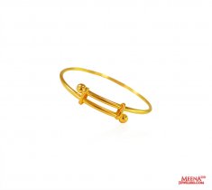 22K Gold Adjustable Baby Kada (1Pc) ( Baby Bangles )