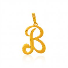 22Kt Gold Pendant with Initial(B) ( Initial Pendants )