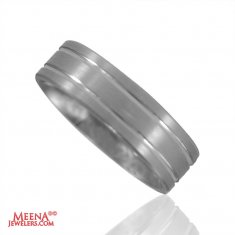 18K White Gold Band