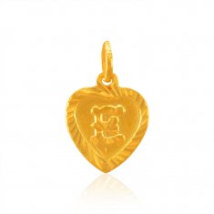 22k Gold Pendant with Initial (E) ( Initial Pendants )