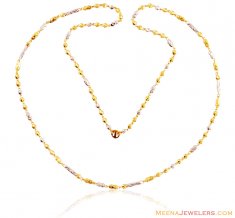 2 Tone Gold Ladies Ball Chain 22k  ( 22Kt Gold Fancy Chains )