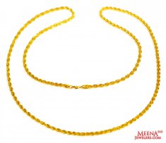 22 Kt Hollow Rope Chain (26 Inches) ( Plain Gold Chains )