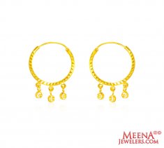 22K Gold Hoop Earrings For Girls