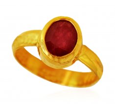 22 Karat Gold Ruby Ring (Manik) ( Astrological BirthStone Rings )