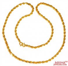 22k Mens Rope Chain(24 Inch) ( Plain Gold Chains )