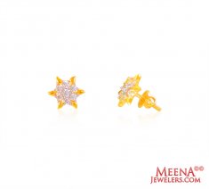 22K Gold CZ Tops ( Signity Earrings )