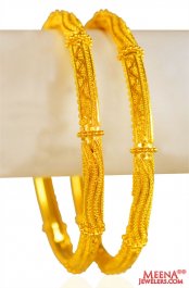 22k  Gold filigree Bangles (2 PCs) ( Gold Bangles )