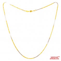 22Kt Gold Two Tone Fancy Chain ( 22Kt Gold Fancy Chains )