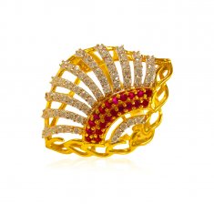 22kt Gold Ladies CZ Ring