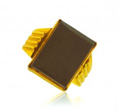 22k Gold Onyx Ring  ( Ladies Rings with Precious Stones )