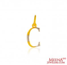 22Kt Gold Pendant with Initial(C)