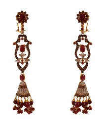 22Kt Gold Antique Long Earrings ( Long Earrings )