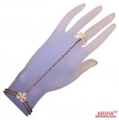 22Kt Gold Black Beads Panja (1 Pc) ( Ladies Bracelets )