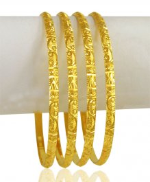 22kt Gold Machine Bangles (2 Pcs)