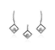 18k Gold Diamond Pendant Set  ( Diamond Pendant Sets )