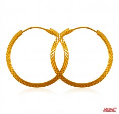 22Kt Gold Hoop Earrings ( Hoop Earrings )