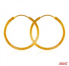 22Kt Gold Hoop Earrings ( Hoop Earrings )