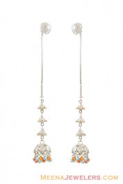 22K White Plated Sui Dhaga Earrings