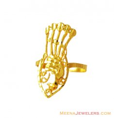 22K Gold Peacock Ring