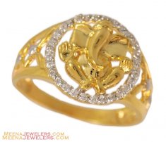 22k Lord Ganesha  Mens Ring