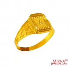 22k Gold Mens Thin Ring  ( Mens Gold Ring )