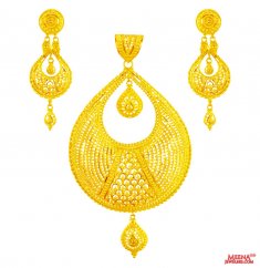 22k Gold Chand Bali Pendant Set ( Gold Pendant Sets )