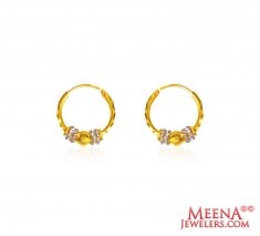 22 Kt Gold Hoop Earrings for Girls