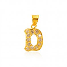 22Kt Gold Initial (D) Pendant