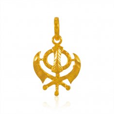 22K Gold Khanda Pendant