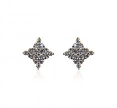 18K Gold Diamond Ladies Earrings ( Diamond Earrings )