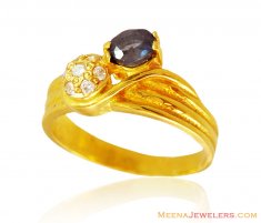 22k Fancy Sapphire Studded Ring ( Ladies Rings with Precious Stones )