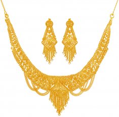 Necklace Earring Set 22K Gold