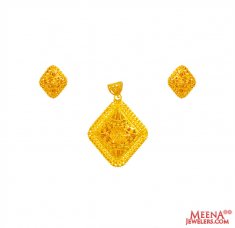 22K Gold Traditional Pendant Set ( Gold Pendant Sets )