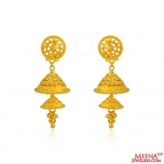 22kt Gold Floral Jhumkhi Earring